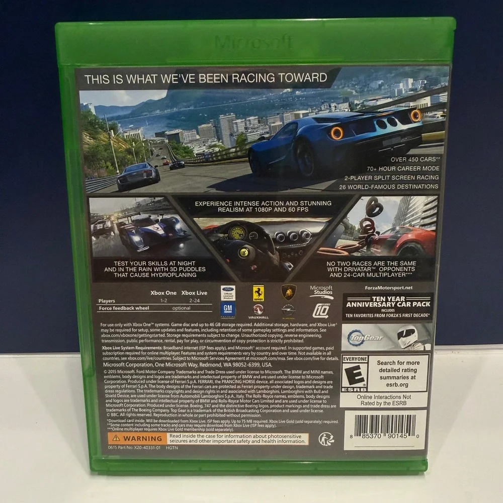 Forza Motorsport 6 Ten Year Anniversary Edition Xbox One CIB Racing Game